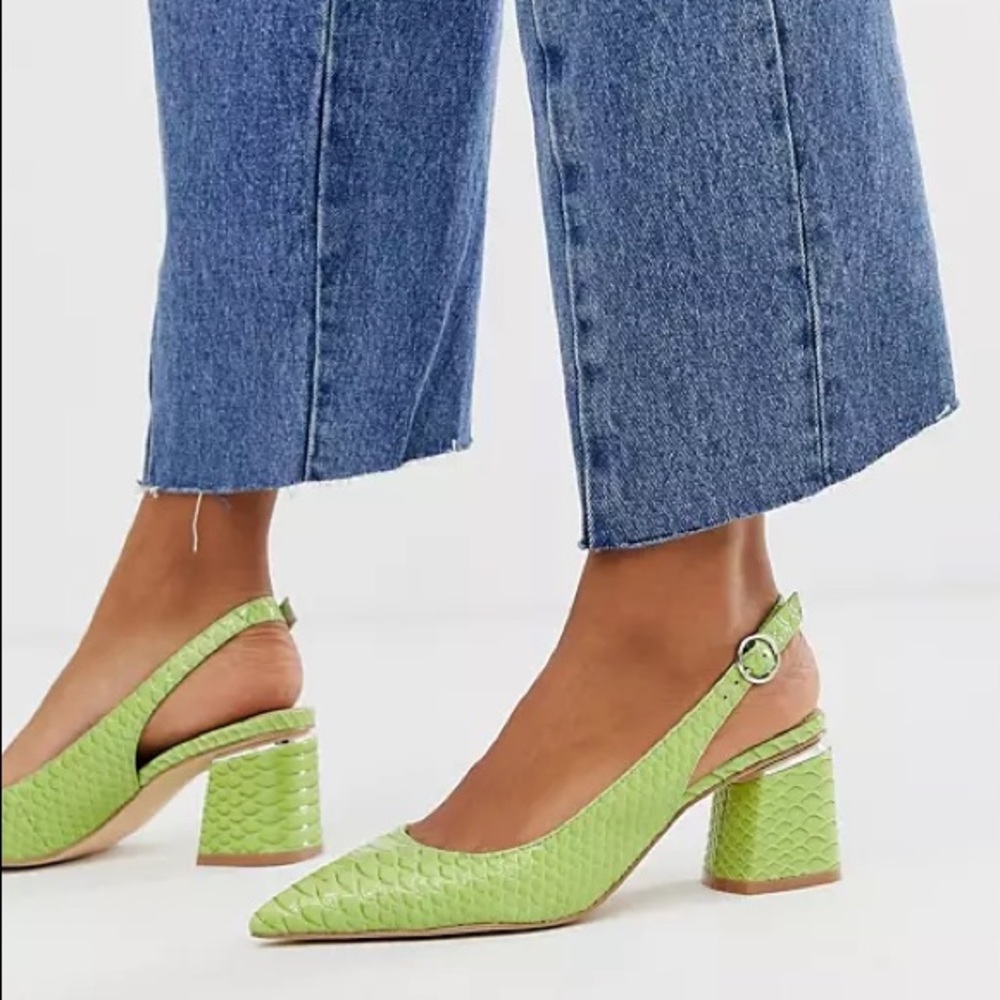 Asos Saucer slingback pointed heels in snake 7